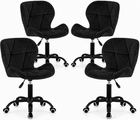 Кресло офисное на колесах Bonro B-531 велюр черное черная основа 4 шт 42401205
