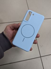 Samsung S21 FE MagSafe Протиударный чохол Софт Тач чохол голубий