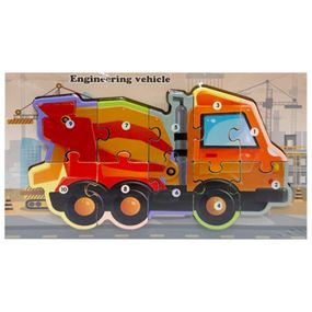 Деревянный пазл-вкладыш "Engineering vehicle" MD 1924-7, 10 элементов