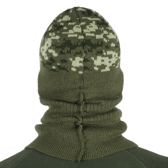 Шапка-балаклава вязаная Олива пиксель | Зображення 5