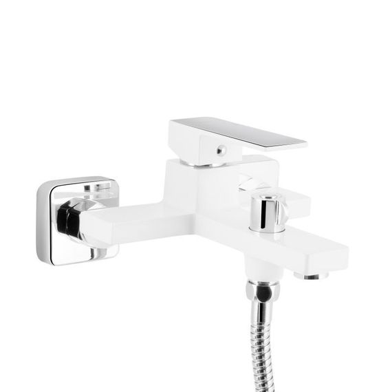 Смеситель для ванны Qtap Gemini (c душевым гарнитуром) QTGEM259CRW45683 Chrome/White | Зображення 2