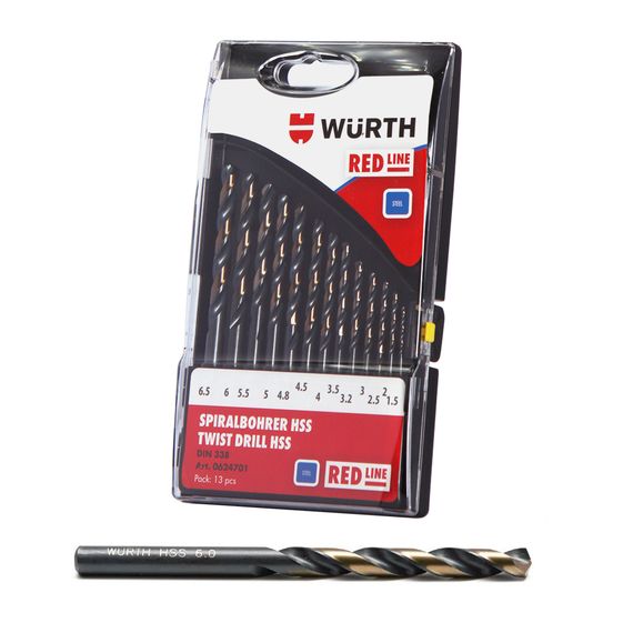 Набір свердел по металу HSS RED LINE 1,5-6,5мм 13шт.
