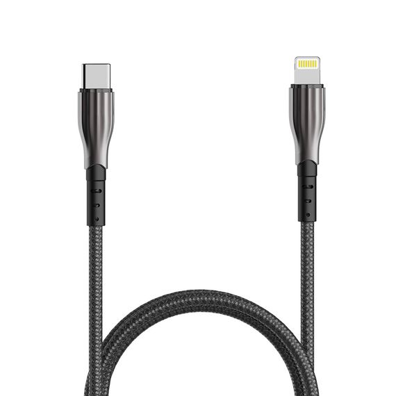Кабель Aspor A110PD L Type-C – Lightning 27W/2м Nylon- черный