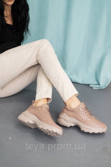 Женские кроссовки кожаные весна/осень бежевые Multi-shoes розміри 37, 40 FV_01307 | Зображення 3