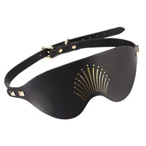 Роскошная маска на глаза Zalo Blindfolds Black, натуральная кожа Sex Aura