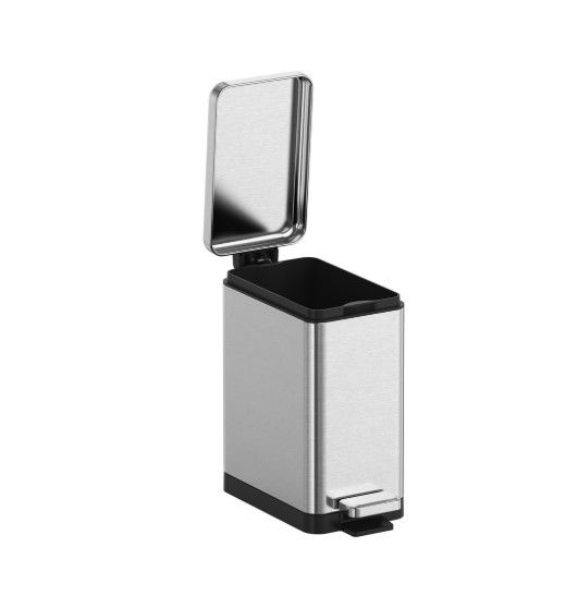 Відро для сміття Koer TC-010206-02 з плавним закриттям, прямокутне, 6 л, нержавійка (KR5594) | Зображення 3