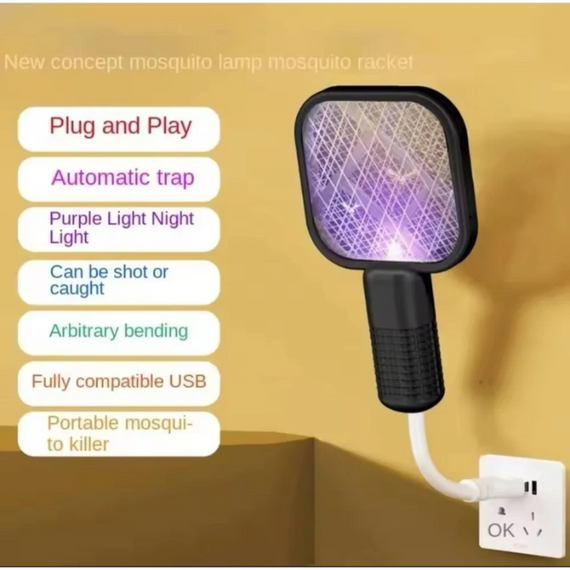 USB-ловушка від комарів, електрична мухобійка, УФ-світло, електричний шок, портативний відлякувач від комах | Зображення 5