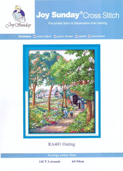 Набір для вишивання хрестиком за нанесеною на канву схемою "Outing.Evening Shadows". AIDA 14CT printed 44*54 см | Зображення 1
