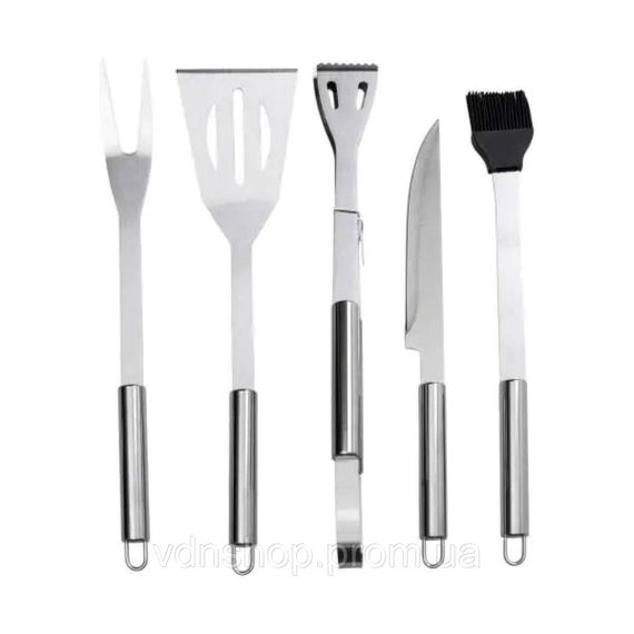 Набір аксесуарів для барбекю, мангала, гриля 5 предметів 40х10х5 см мангальне приладдя HP-20-72 | Зображення 2
