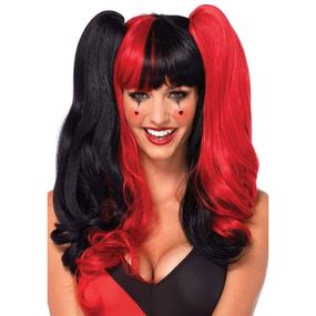 Перука Арлекіно з хвостиками Leg Avenue Harlequin чорно-червоний Sex Aura