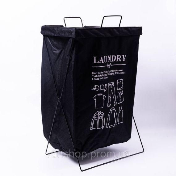 Кошик для білизни на підставці 36×32×52 (см) м'який Чорний HP-41-11B | Зображення 1