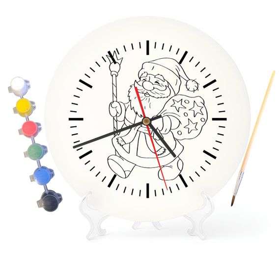 Детский набор для творчества часы раскраска Дед Мороз 30 см (Г0075)