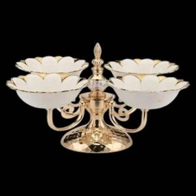 Піднос для фруктів та солодощів (4 тарілки, білі) Fruit tray 1303-4