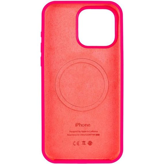 Чохол Silicone Case (AA) Logo with MagSafe для Apple iPhone 12 Pro / 12 (6.1") Білий / White Рожевий / Barbie pink | Зображення 2