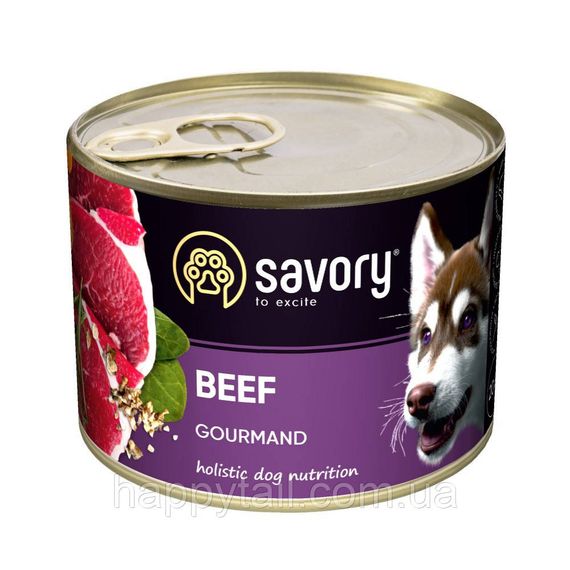 Вологий корм Savory Dog Gourmand Beef для собак усіх порід — м'ясний паштет з яловичиною 200 г