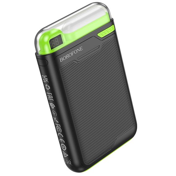 Портативное ЗУ Power Bank BOROFONE BJ69 Skillful PD20W с БЗУ 10000 mAh Black | Зображення 1