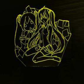 Акриловый светильник-ночник Хацунэ Мику желтый tty-n000901