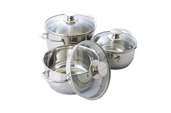 Набор посуды нержавеющий Maestro - 1,6 x 2 x 3 л (3 шт.) (MR-3510-6L) | Зображення 1