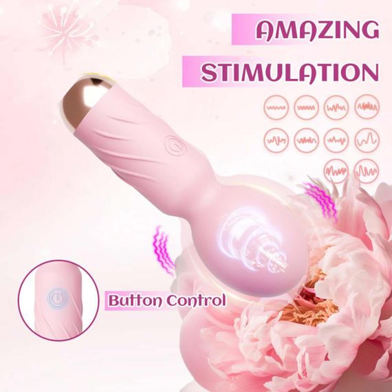 Міні вібромасажер - Cute Mini Wand Pink Sex Aura | Зображення 5