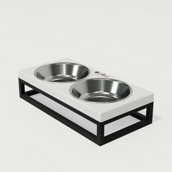 Миски на підставці для маленьких собак та котів Hollky Base XS (2 × 0,25 л) BXS-28145-BLWH | Зображення 6