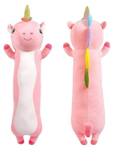 М'яка іграшка подушка Єдиноріг-батон плюшева 105 см Рожевий | Зображення 4