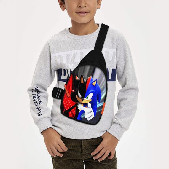 Сумка через плече дитяча Супер Сонік 29х17 см сумка слінг для хлопчика (02196)