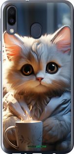 Чохол на Samsung Galaxy M20 Білий кіт "5646t-1660-2448"