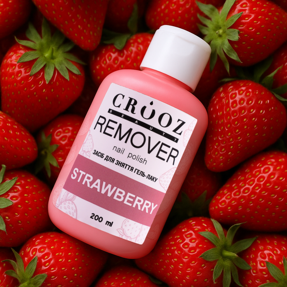 Средство для снятия гель-лака Crooz Remover nail polish Strawberry 200мл