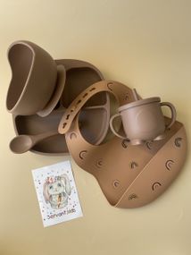 Набір дитячого силіконового посуду Брауні