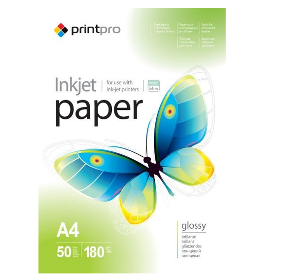 Папір А4 глянцевий 180г/м 50 шт ColorWay PrintPro PGE180050A4