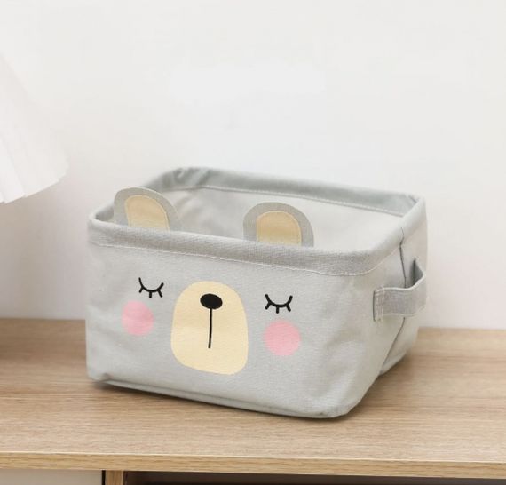 Корзина для игрушек  белья и мелочей серый 16*22*14см | Зображення 1