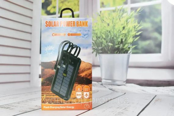 Павербанк Solar Power Bank із сонячною батареєю + ліхтарик 20000 mAh | Зображення 5