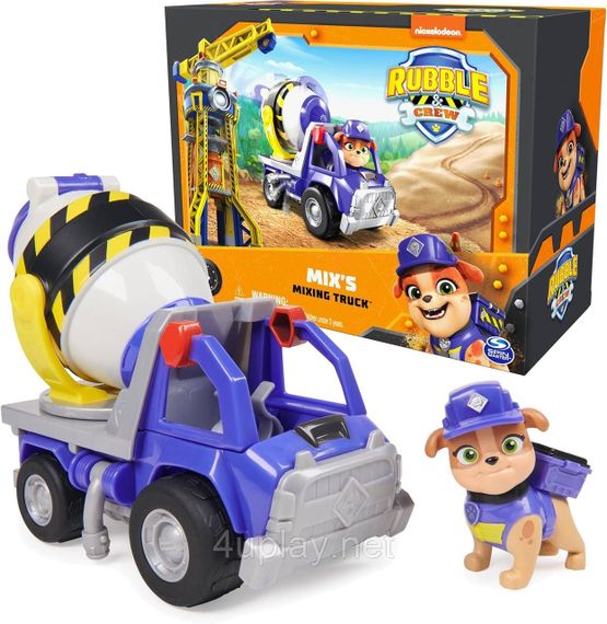 Щенячий патруль Крепыш и команда Бетономешалка Микс Оригинал Paw Patrol Rubble & Crew Mix’s Cement Mixer
