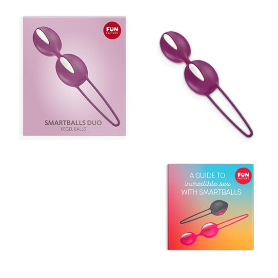Вагінальні кульки Fun Factory SMARTBALLS DUO, бордово-білі, 2 шт, діаметр 3,2 та 3,6 см sexstyle | Зображення 6
