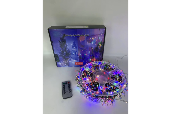 Гірлянда Роса на котушці феєрверк - мішура від USB, 20м, 600LED + пульт Мультик | Зображення 1