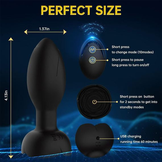 Анальна смарт вібро пробка "VibroPlug" Sex Aura | Зображення 1