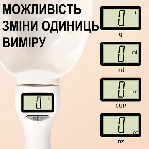 Электронная кухонная мерная ложка с весами UChef DSS-02 для кухни, для взвешивания зерен, круп, детского питания, корма для животных | Зображення 3