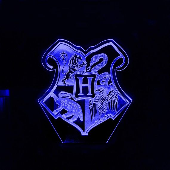 Акриловий світильник-нічник Hogwarts School синій tty-n002074
