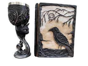 Подарунковий набір Келих 3D Кіт і Блокнот 3D «Тінь Ворона»