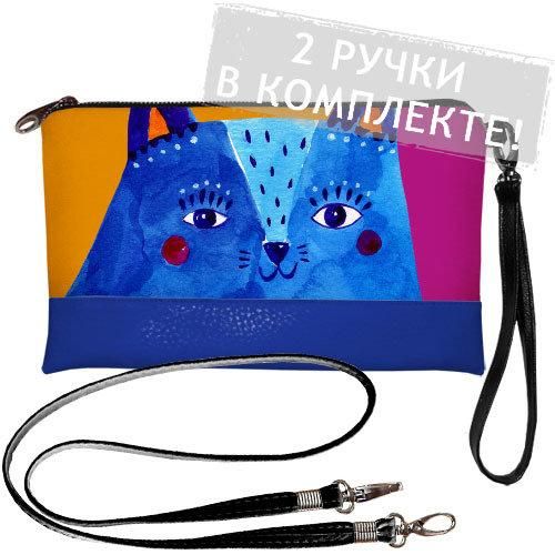 Клатч через плече Синий кот 25x15 см (KL_GL_FFL023_SI)