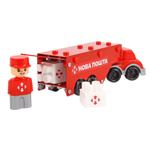 Іграшка Конструктор Фура Нова пошта металевий Технок | Зображення 5