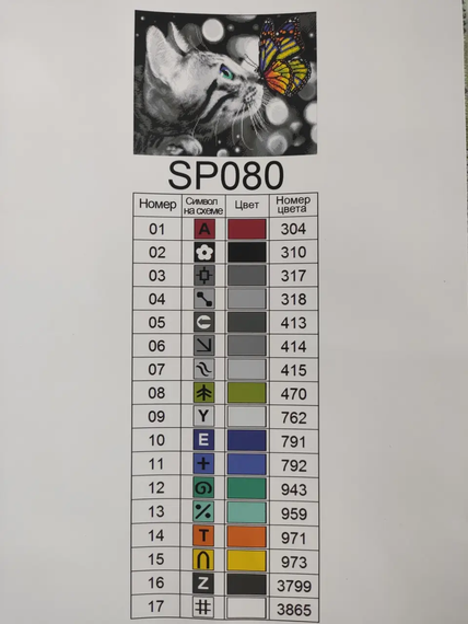 Алмазна мозаїка Котик з метеликом 40х50 см ColorArt  SP080 | Зображення 2