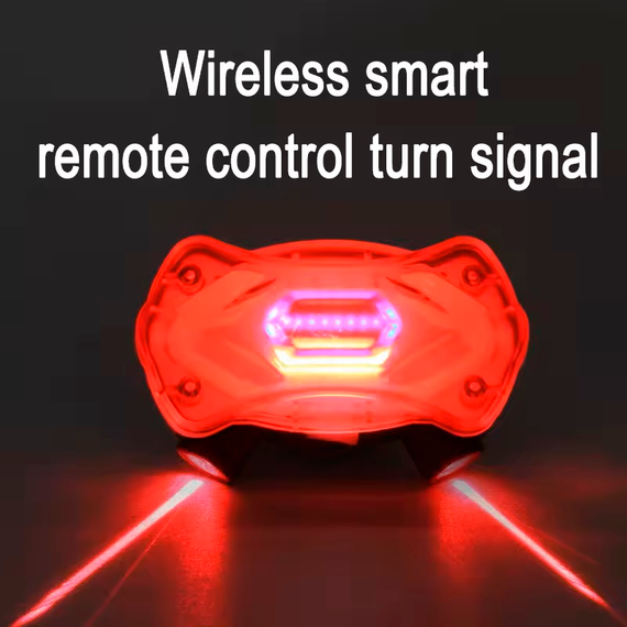 Габаритный велофонарь KXK-03, лазерная разметка, повороты, пульт, полицейская мигалка красно синяя | Зображення 2