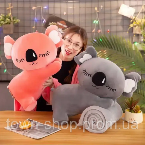 Детская мягкая игрушка "Коала" L1129(Pink) игрушка с пледом, размер 50 см | Зображення 1
