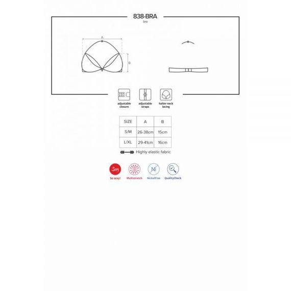 Бюстгальтер Obsessive 838-bra-3 bra red S / M sexstyle | Зображення 2