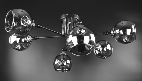 Люстра стельова на 6 лампочок 26168 Чорний 25х72х72 см. | Зображення 4