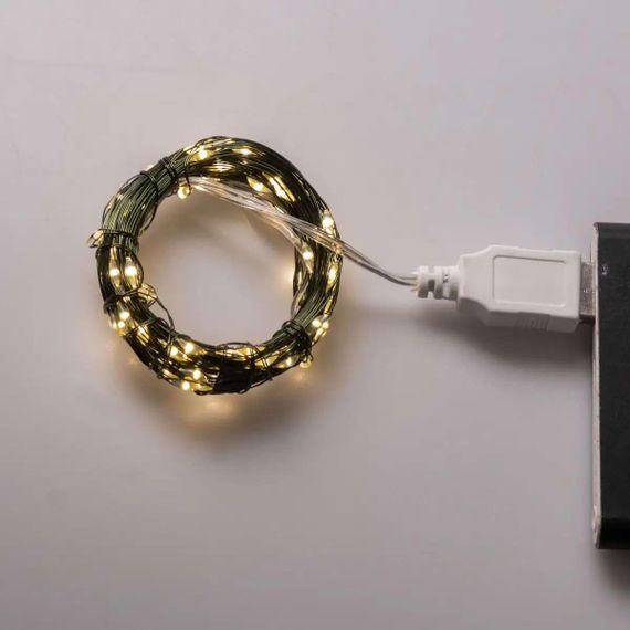 Гірлянда роса 10 метрів USB на 100 led світлодіодів крапля на зеленому дроті | Зображення 6