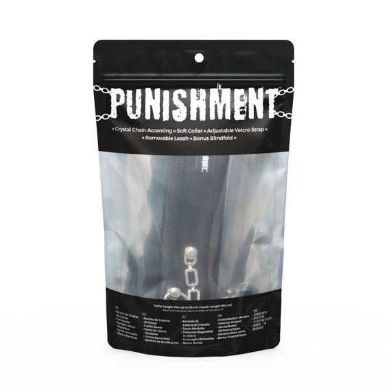 Ошейник с поводком Punishment Crystal Collar & Leash Черный One Size | Зображення 2