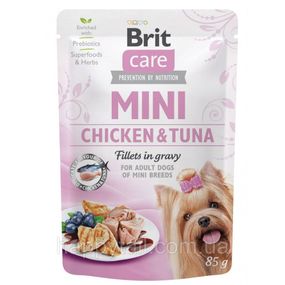 Влажный корм Brit Care Mini Adult Chicken & Tuna для собак малых пород, курица и тунец в соусе, 85 г