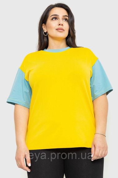 Футболка жіноча батал колір жовто-блакитний розмір XXL-XXXL FA_007140
